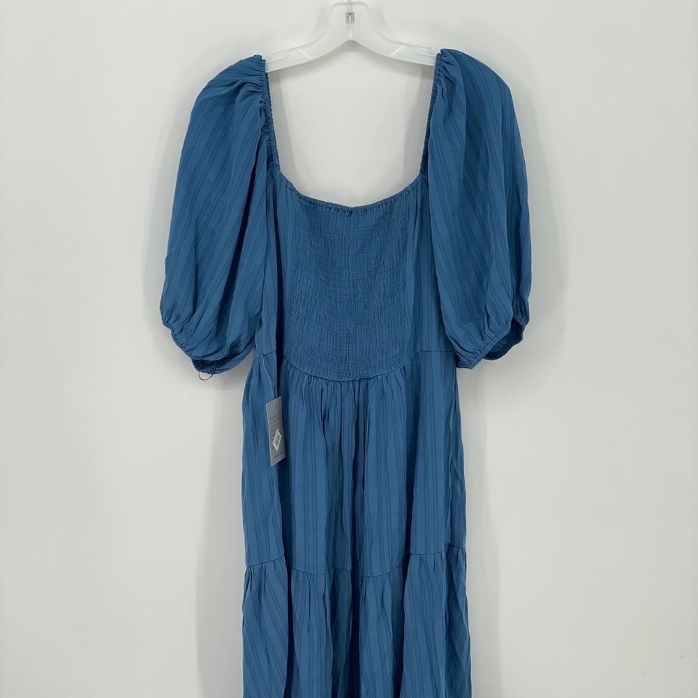 N S R Blue Peasant Ruffle Sleeve Long Maxi Dress - Picture 5 of 5